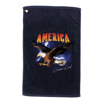 American Dreamer Bald Eagle In Action Golf Towel
