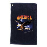 American Dreamer Bald Eagle In Action Golf Towel