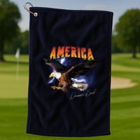 American Dreamer Bald Eagle In Action Golf Towel
