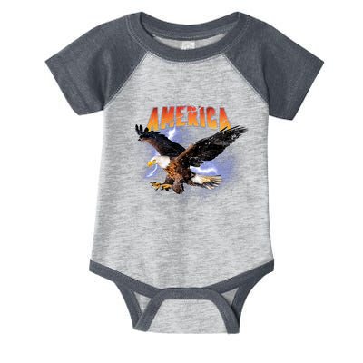 American Dreamer Bald Eagle In Action Infant Baby Jersey Bodysuit