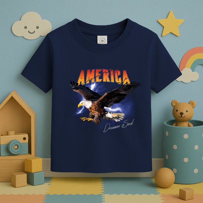 American Dreamer Bald Eagle In Action Toddler T-Shirt