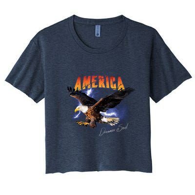 American Dreamer Bald Eagle In Action Crop Top