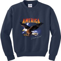 American Dreamer Bald Eagle In Action Kids Sweatshirt