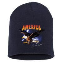 American Dreamer Bald Eagle In Action Short Acrylic Beanie