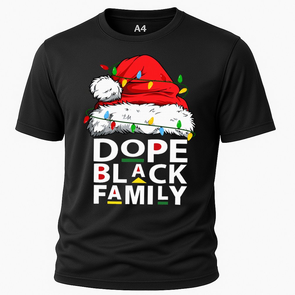 African Dope Black Family Afro Team Santa Matching Christmas Cooling Performance Crew T-Shirt