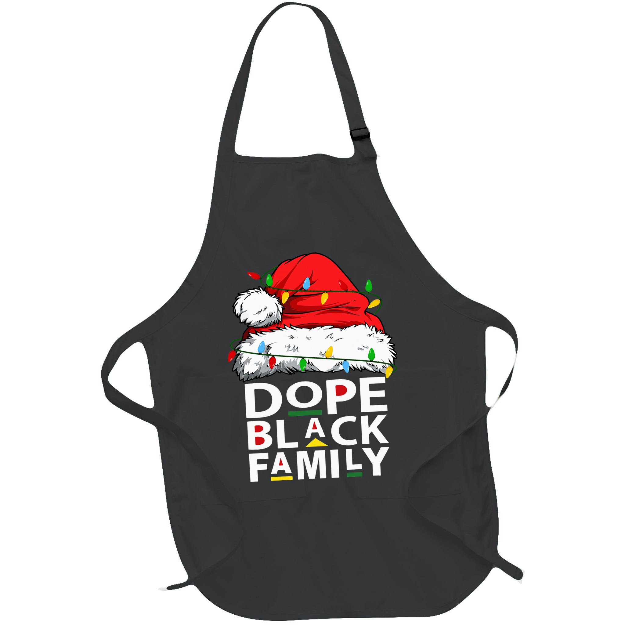 African Dope Black Family Afro Team Santa Matching Christmas Apron