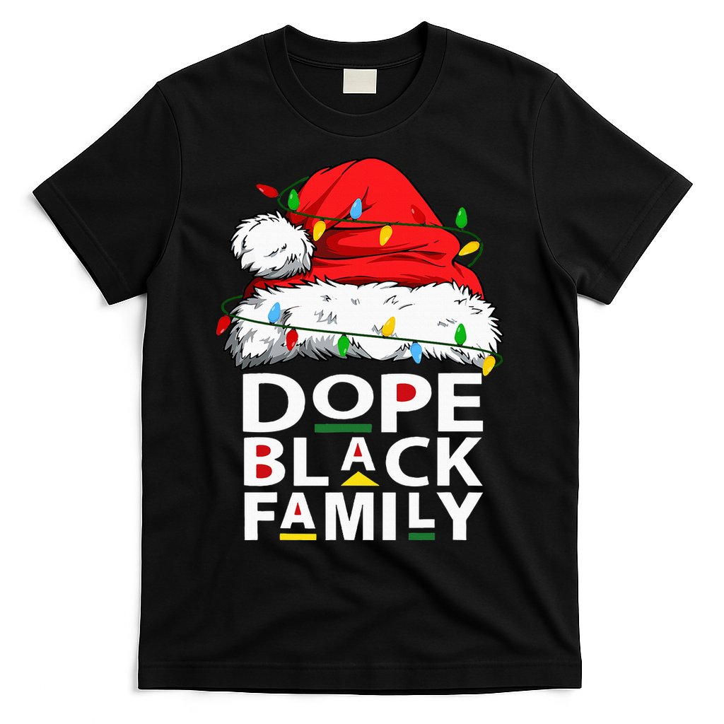 African Dope Black Family Afro Team Santa Matching Christmas T-Shirt