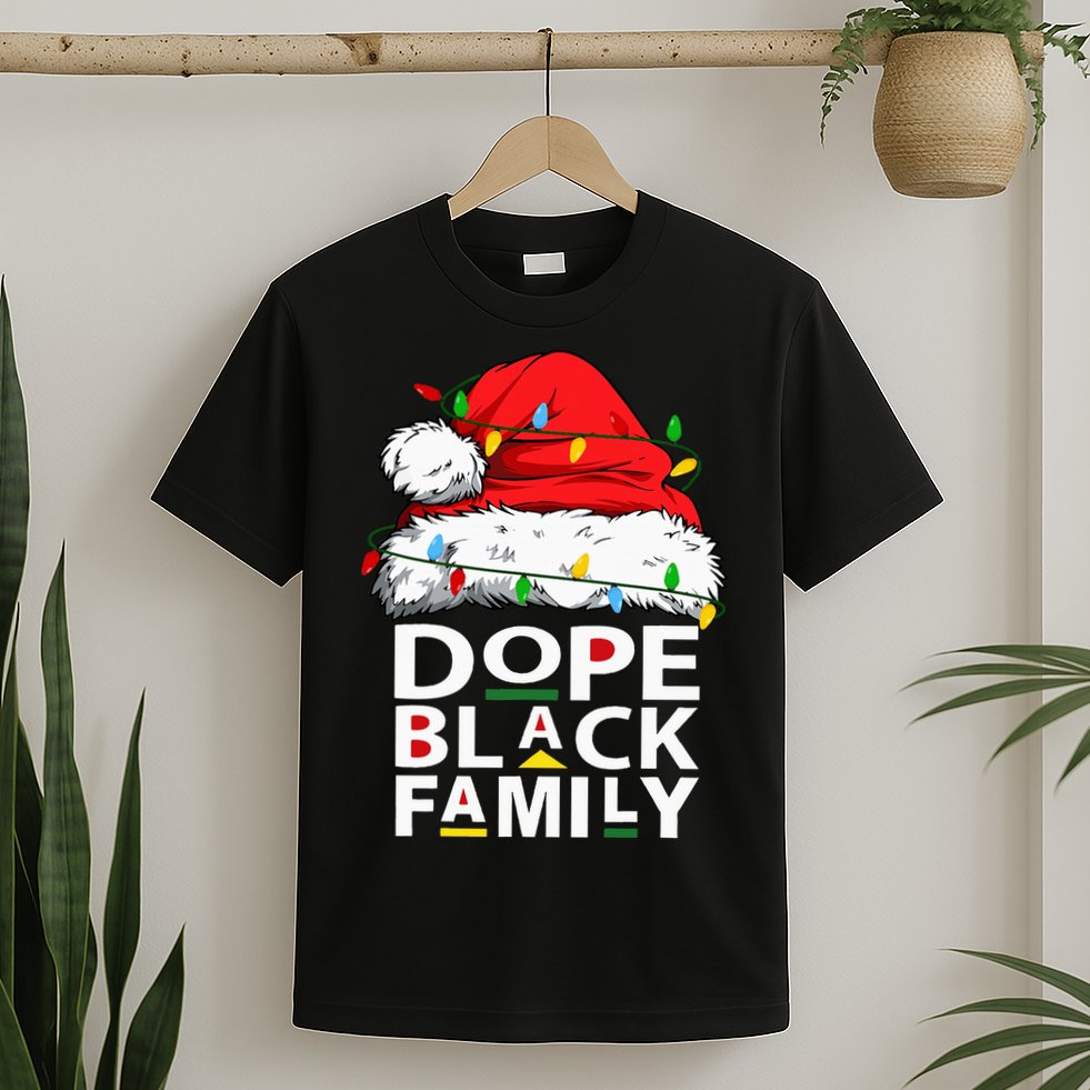 African Dope Black Family Afro Team Santa Matching Christmas T-Shirt