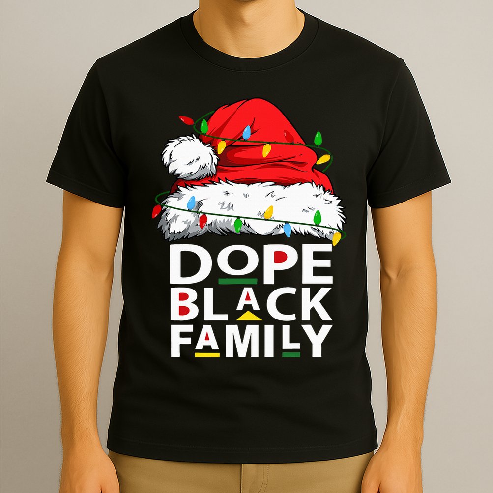 African Dope Black Family Afro Team Santa Matching Christmas T-Shirt