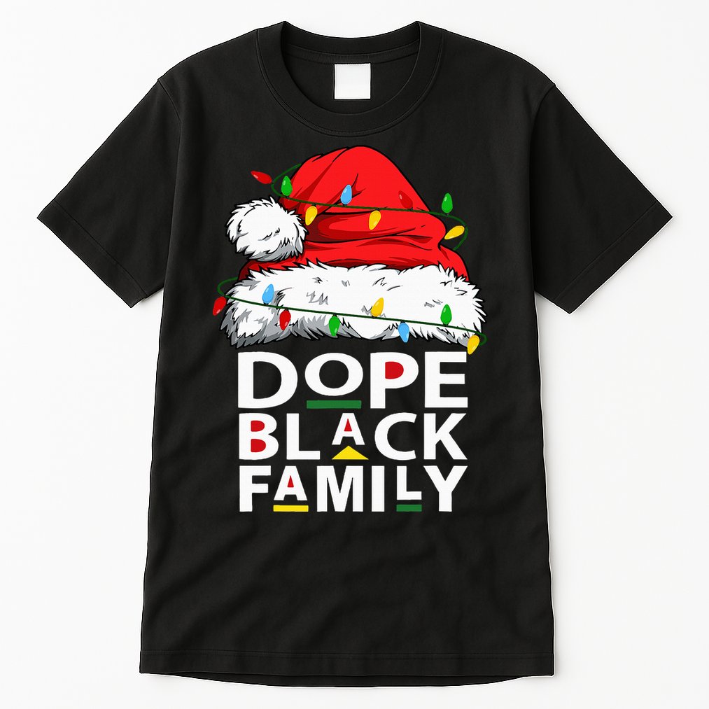 African Dope Black Family Afro Team Santa Matching Christmas Tall T-Shirt