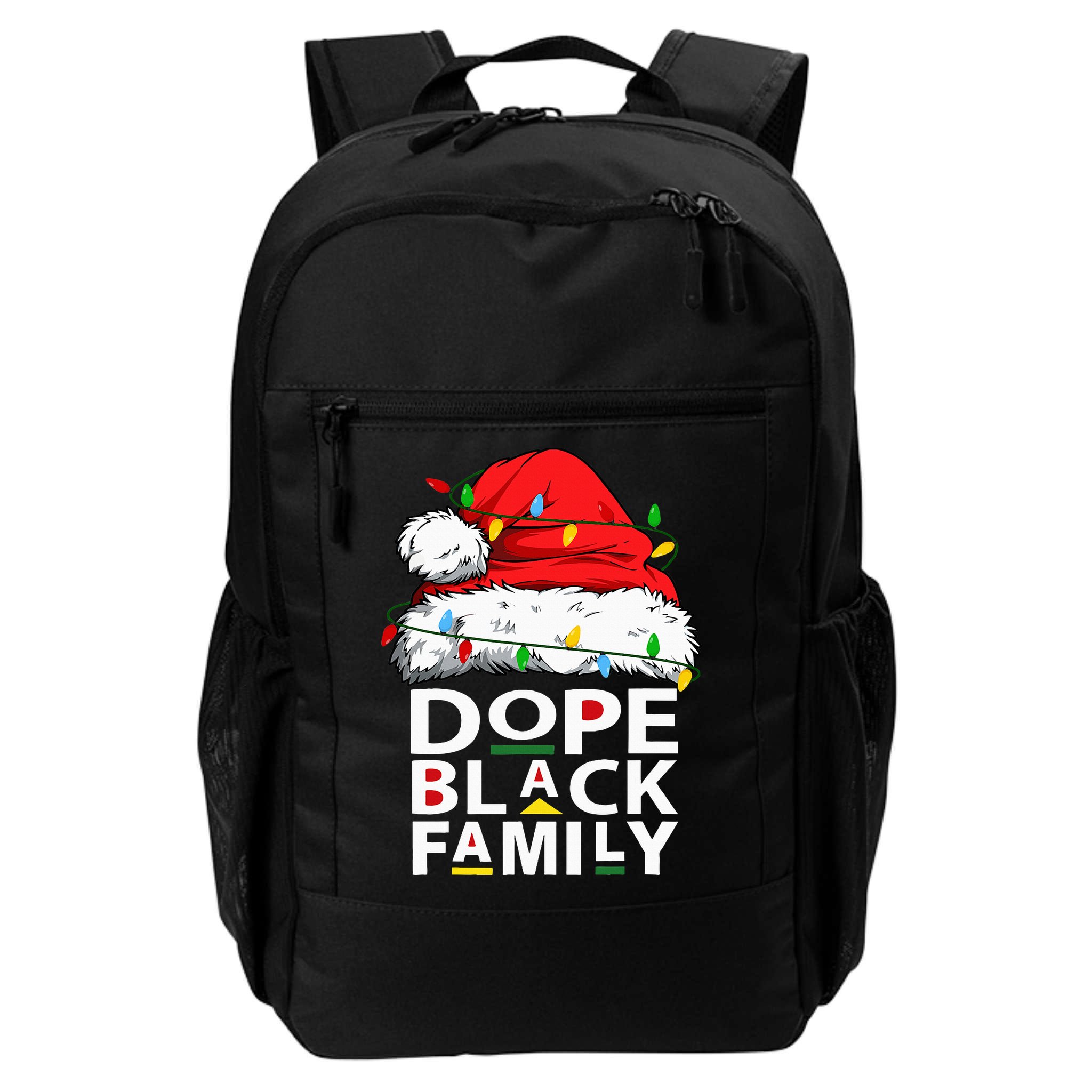 African Dope Black Family Afro Team Santa Matching Christmas Backpack