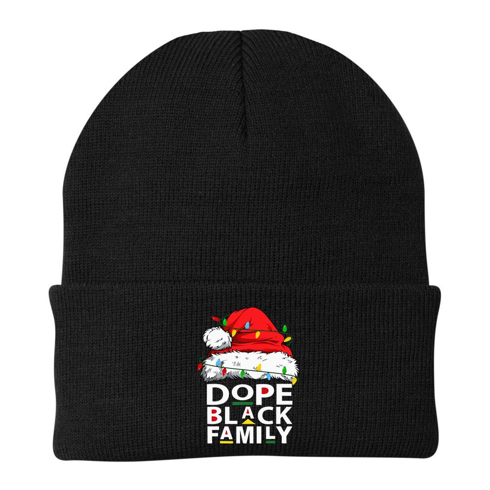 African Dope Black Family Afro Team Santa Matching Christmas Beanie