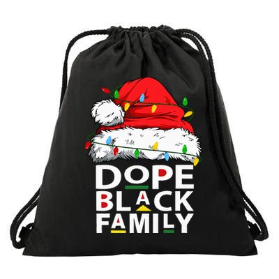 African Dope Black Family Afro Team Santa Matching Christmas Drawstring Bag