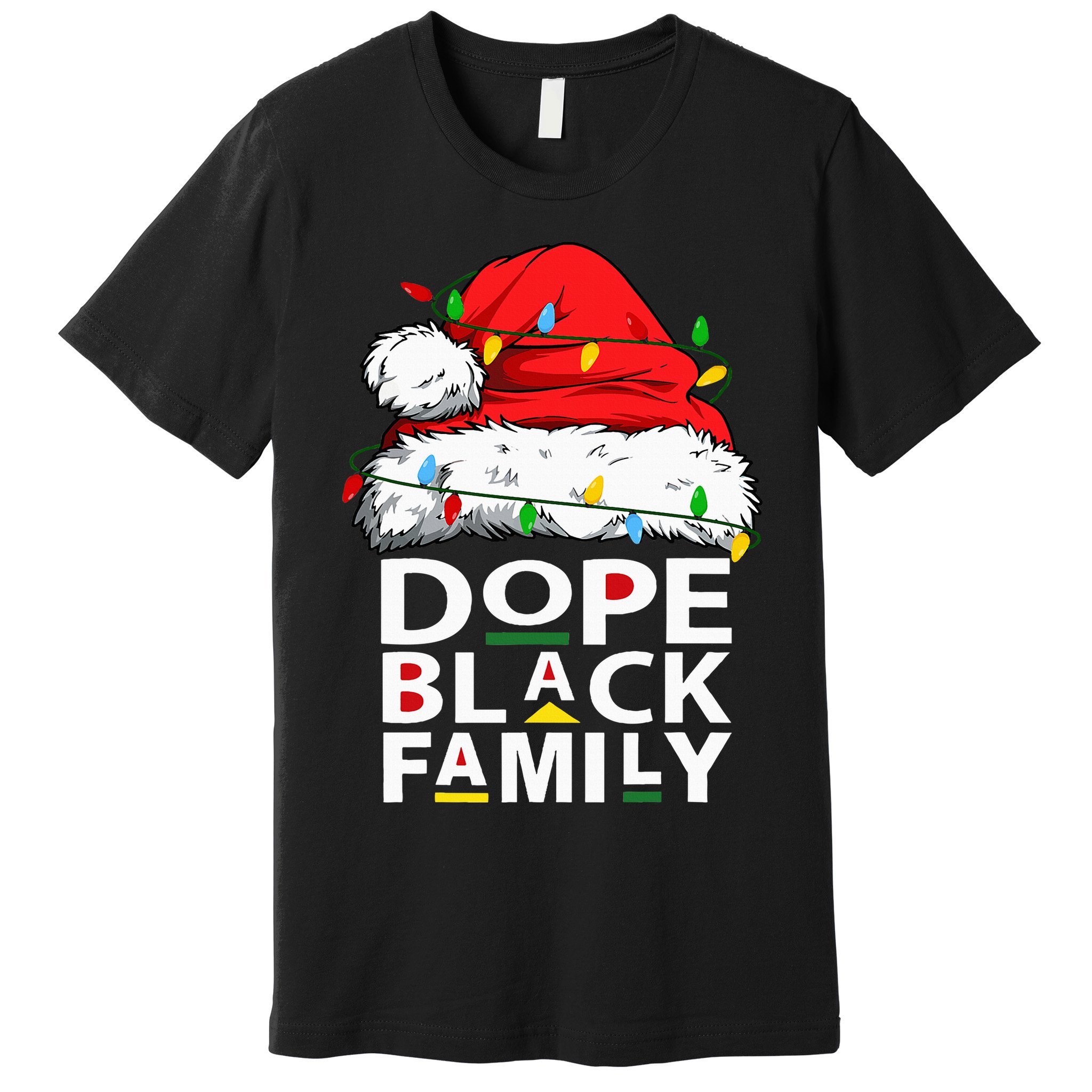 African Dope Black Family Afro Team Santa Matching Christmas Premium T-Shirt