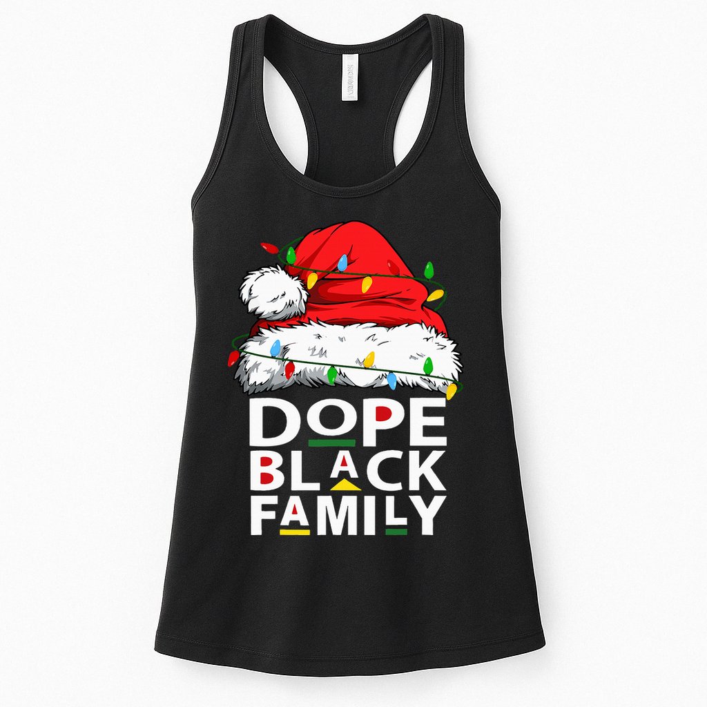 African Dope Black Family Afro Team Santa Matching Christmas Womens Tank Top