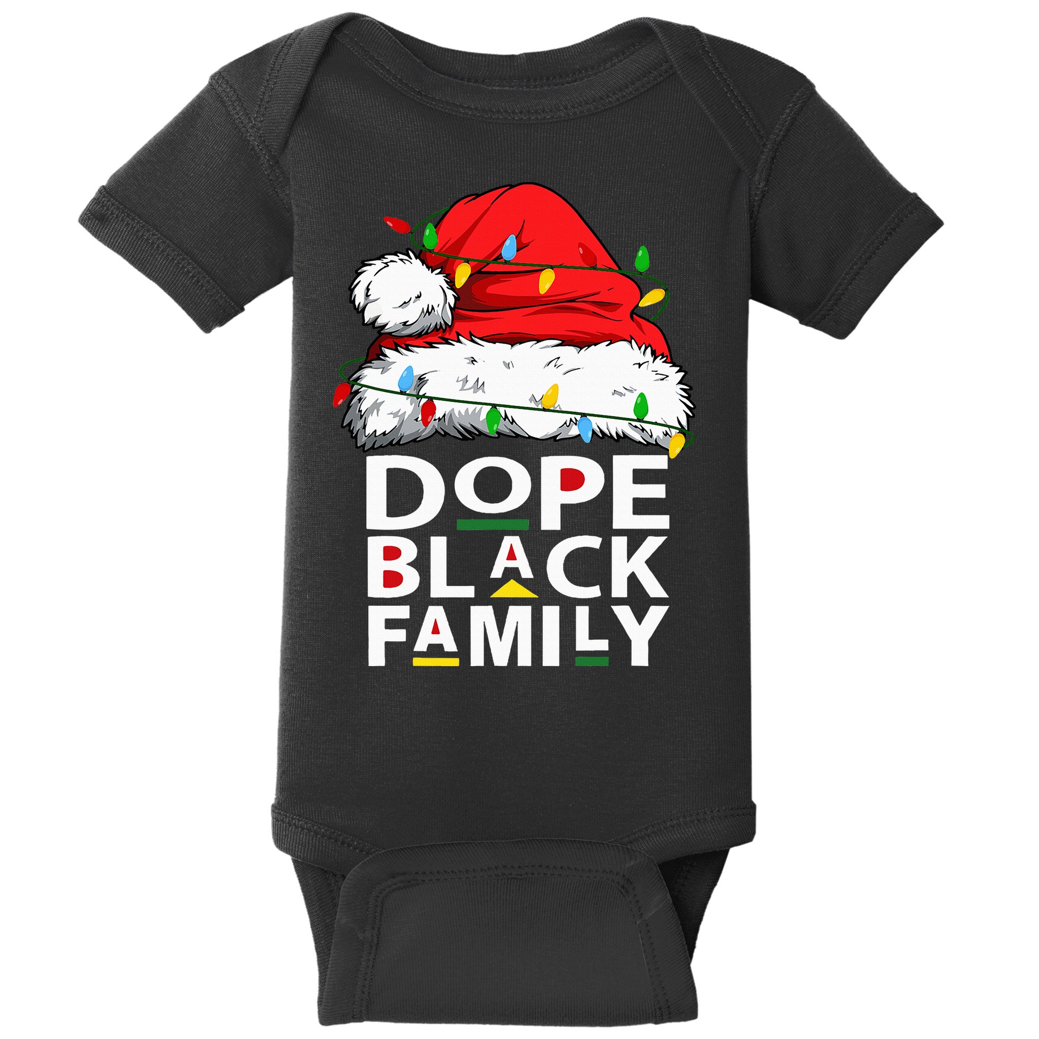 African Dope Black Family Afro Team Santa Matching Christmas Baby Bodysuit