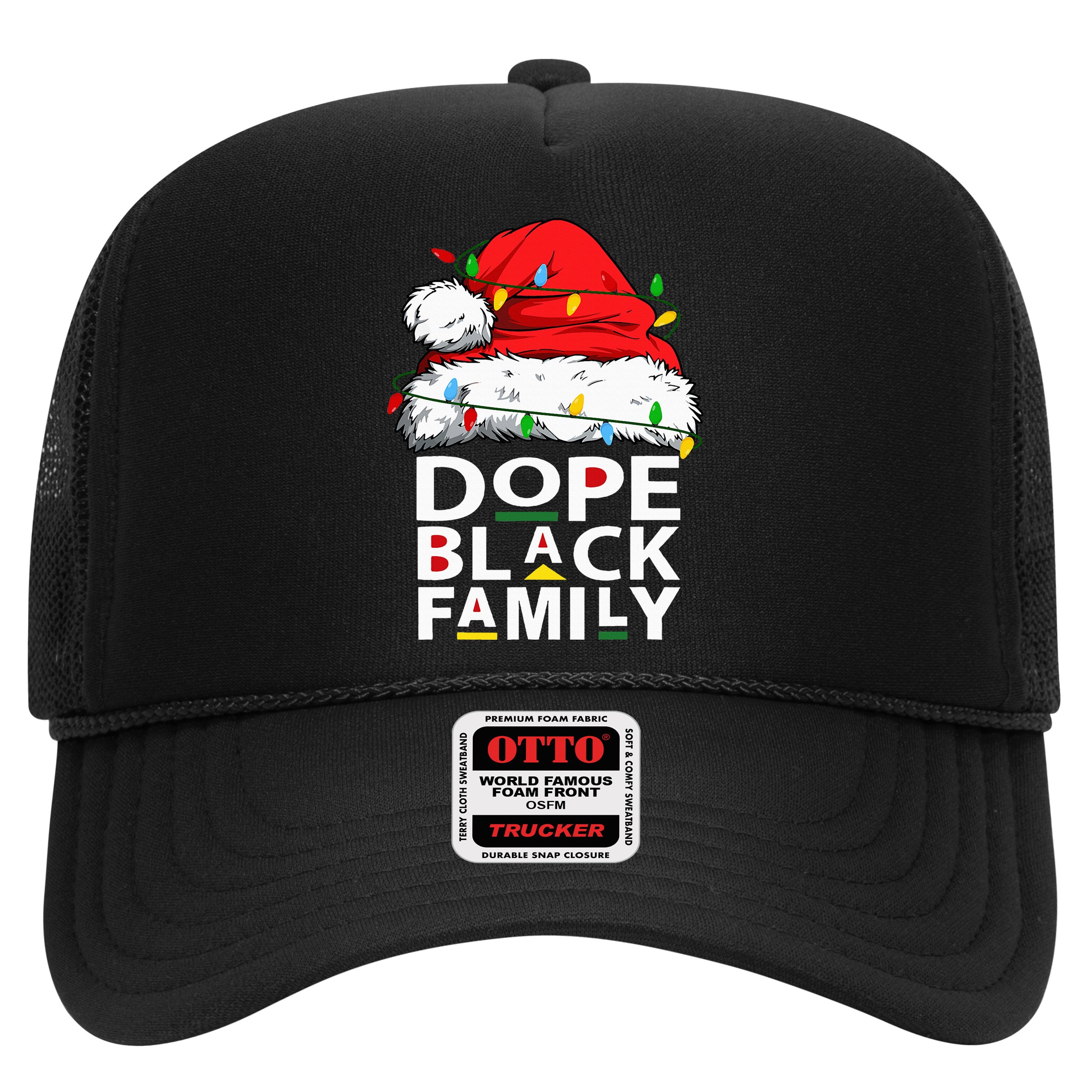 African Dope Black Family Afro Team Santa Matching Christmas Hat