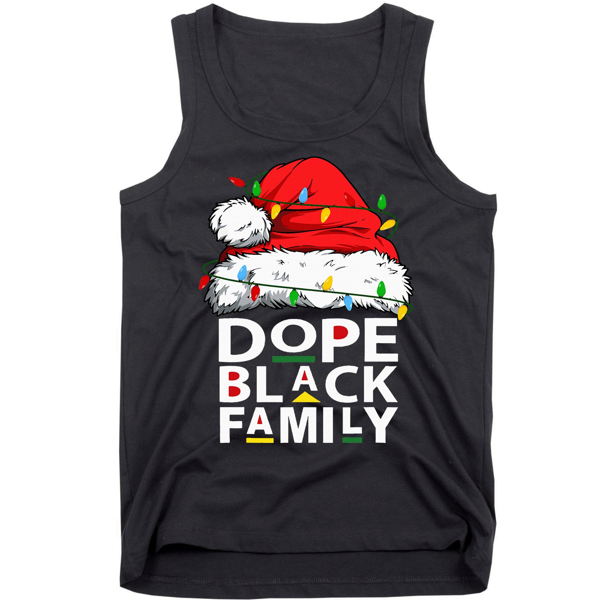 African Dope Black Family Afro Team Santa Matching Christmas Tank Top