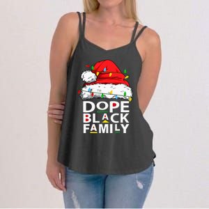 African Dope Black Family Afro Team Santa Matching Christmas Women's Strappy Tank