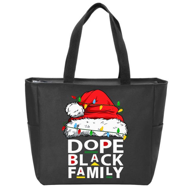 African Dope Black Family Afro Team Santa Matching Christmas Zip Tote Bag