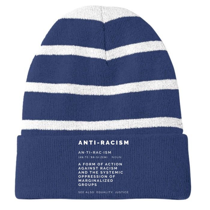 AntiRacism Definition || BLM, Civil Rights, Equality Tank Top Striped Beanie with Solid Band