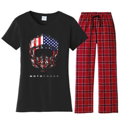 American Dirt Bike Motocross Apparel Motocross Dirt Bike Women's Flannel Pajama Set