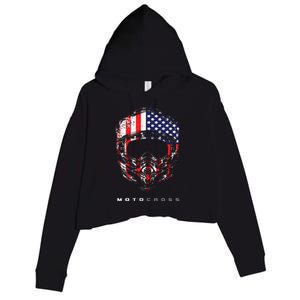 American Dirt Bike Motocross Apparel Motocross Dirt Bike Crop Fleece Hoodie