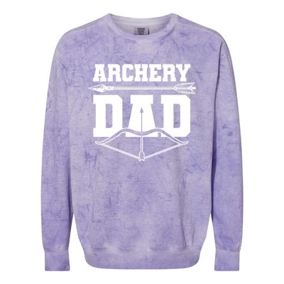 Archery Dad Bow And Arrow Father's Day Archer Great Gift Colorblast Crewneck Sweatshirt