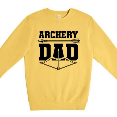 Archery Dad Bow And Arrow Father's Day Archer Great Gift Premium Crewneck Sweatshirt