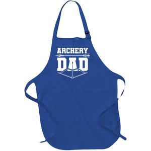 Archery Dad Bow And Arrow Father's Day Archer Great Gift Full-Length Apron With Pockets