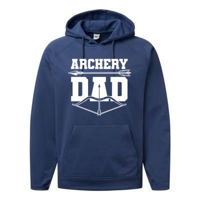 Archery Dad Bow And Arrow Father's Day Archer Great Gift Performance Fleece Hoodie