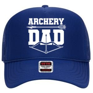 Archery Dad Bow And Arrow Father's Day Archer Great Gift High Crown Mesh Back Trucker Hat