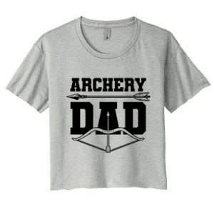 Archery Dad Bow And Arrow Father's Day Archer Great Gift Women's Crop Top Tee