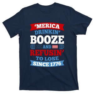 America Drinkin Booze Patriots Beer Drinking Team Gift T-Shirt