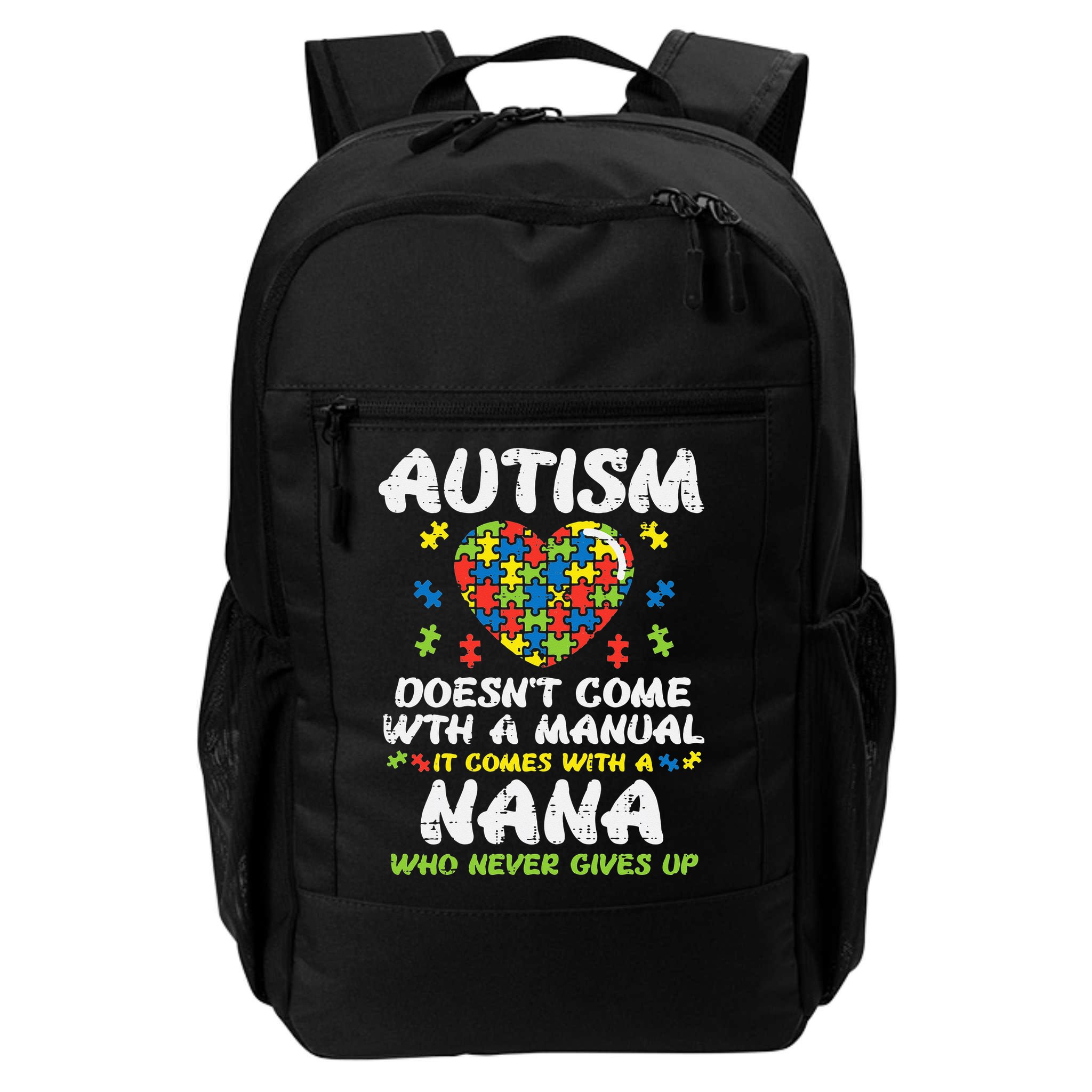 Autism Doesnt Come With Manual Nana Awareness Grandma Backpack