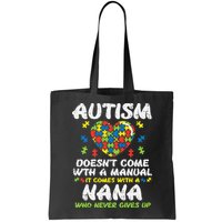 Autism Doesnt Come With Manual Nana Awareness Grandma Bag