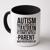 Autism Doesnt Come With A Manual It Comes With A Parent Who Never Gives Up Mug