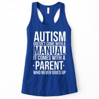 Autism Doesnt Come With A Manual It Comes With A Parent Who Never Gives Up Womens Tank Top
