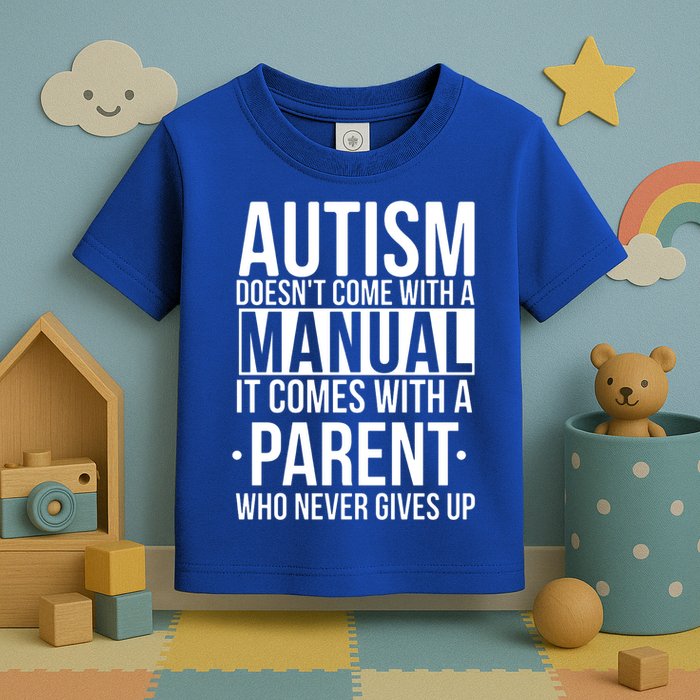 Autism Doesnt Come With A Manual It Comes With A Parent Who Never Gives Up Toddler T-Shirt