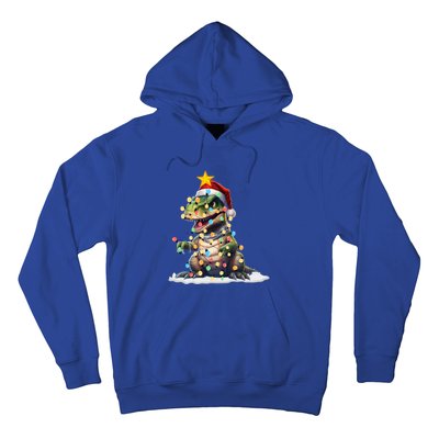 Awesome Dinosaur Christmas Trex Tree Sweater Xmas Lights Gift Hoodie