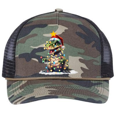 Awesome Dinosaur Christmas Trex Tree Sweater Xmas Lights Gift Retro Rope Trucker Hat Cap