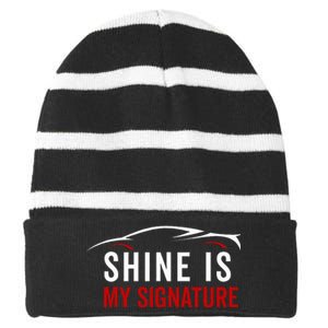 Auto Detailer Car Detailing Car Washer Striped Beanie with Solid Band