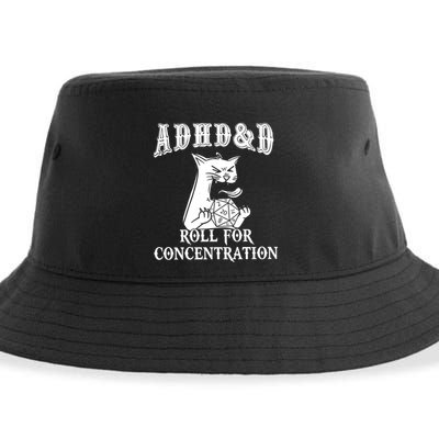 Adhd Dnd Cat Sustainable Bucket Hat