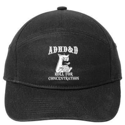 Adhd Dnd Cat 7-Panel Snapback Hat