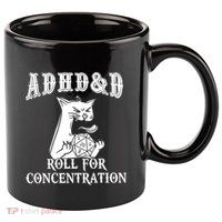 Adhd Dnd Cat 11oz C Handle Ceramic Mug