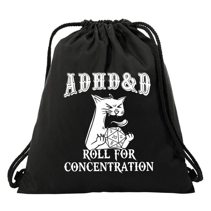 Adhd Dnd Cat Drawstring Bag