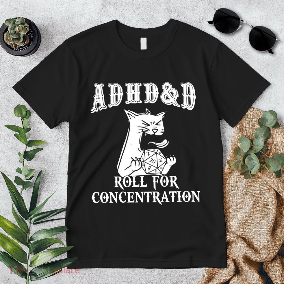 Adhd Dnd Cat Premium T-Shirt