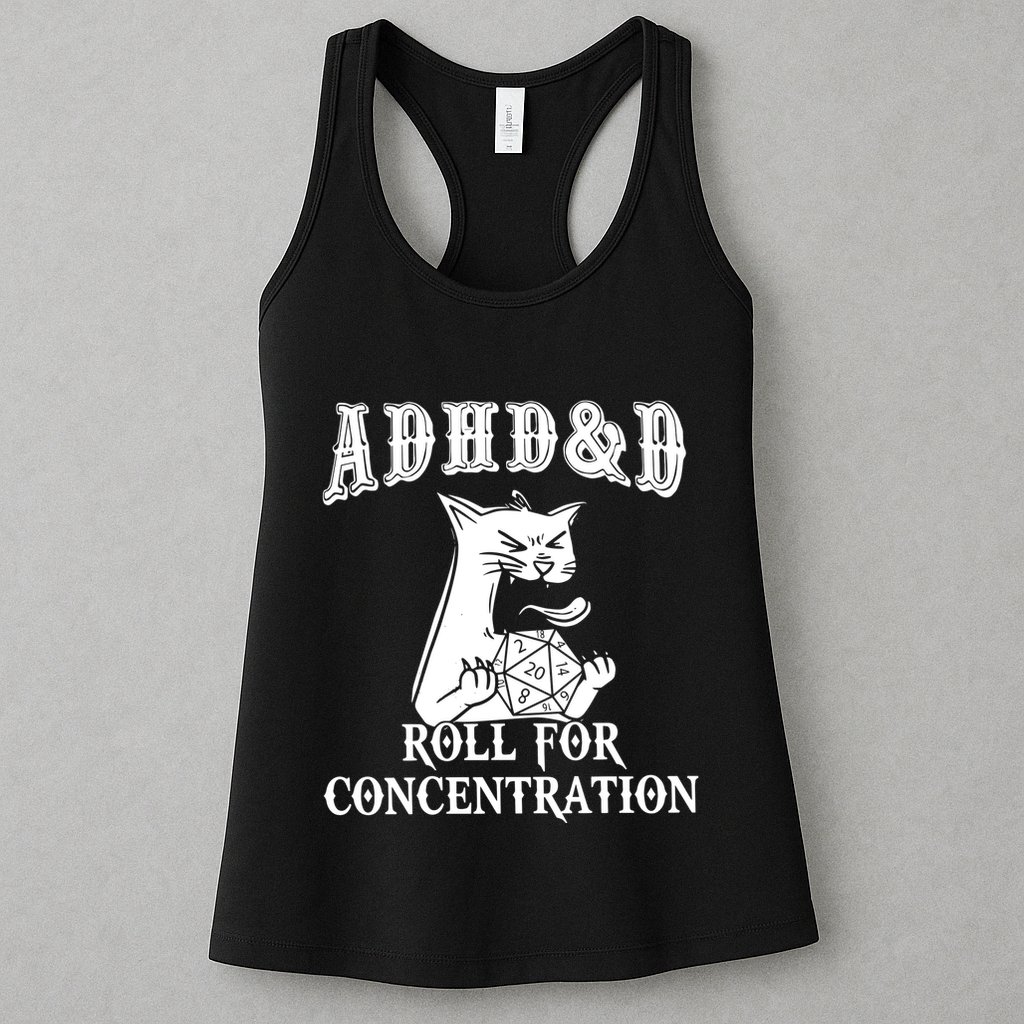 Adhd Dnd Cat Womens Tank Top