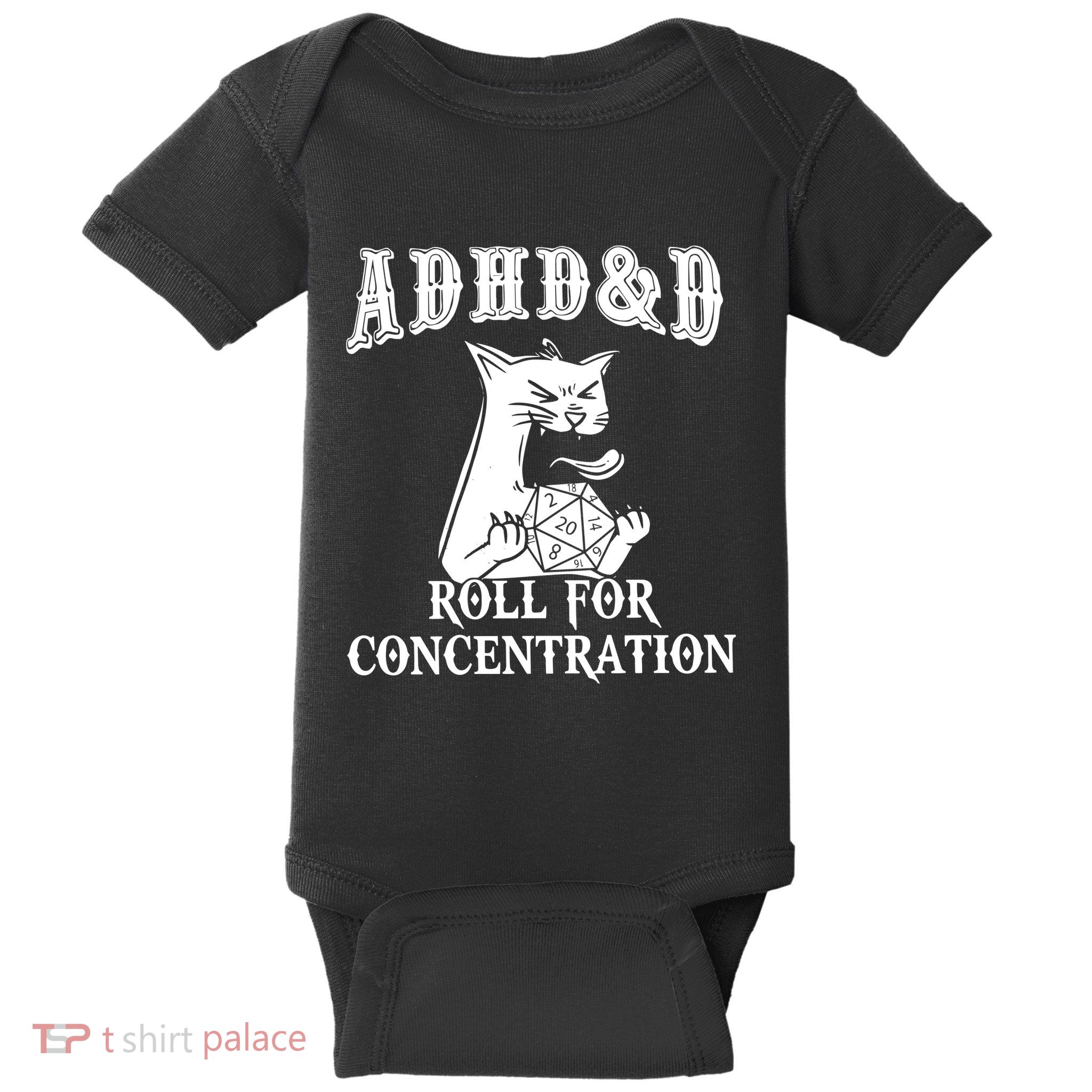 Adhd Dnd Cat Baby Bodysuit