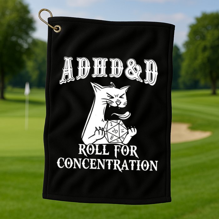 Adhd Dnd Cat Golf Towel